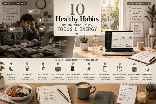 10 Healthy Habits That Instantly Improve Focus and Energy (Backed by Science) - My Store
