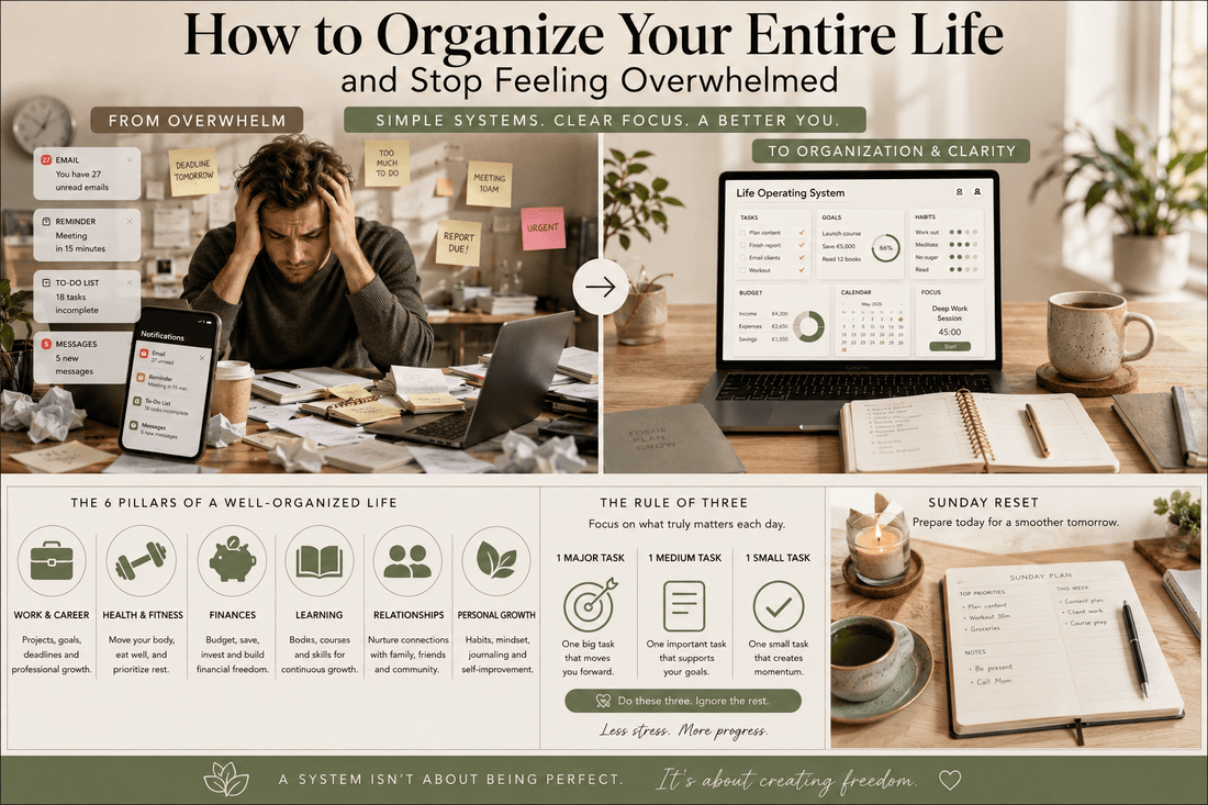 How to Organize Your Entire Life and Stop Feeling Overwhelmed: The Ultimate 2026 Guide - My Store